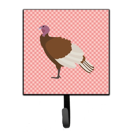 Carolines Treasures Bourbon Red Turkey Hen Pink Check Leash or Key Holder BB7982SH4